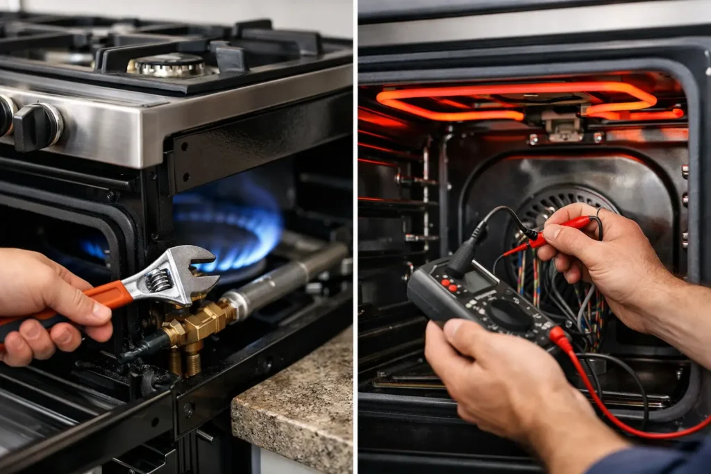 Gas vs Electric Oven Repair Key Differences | SERVOFLEX Gas vs Electric Oven Repair: Key Differences